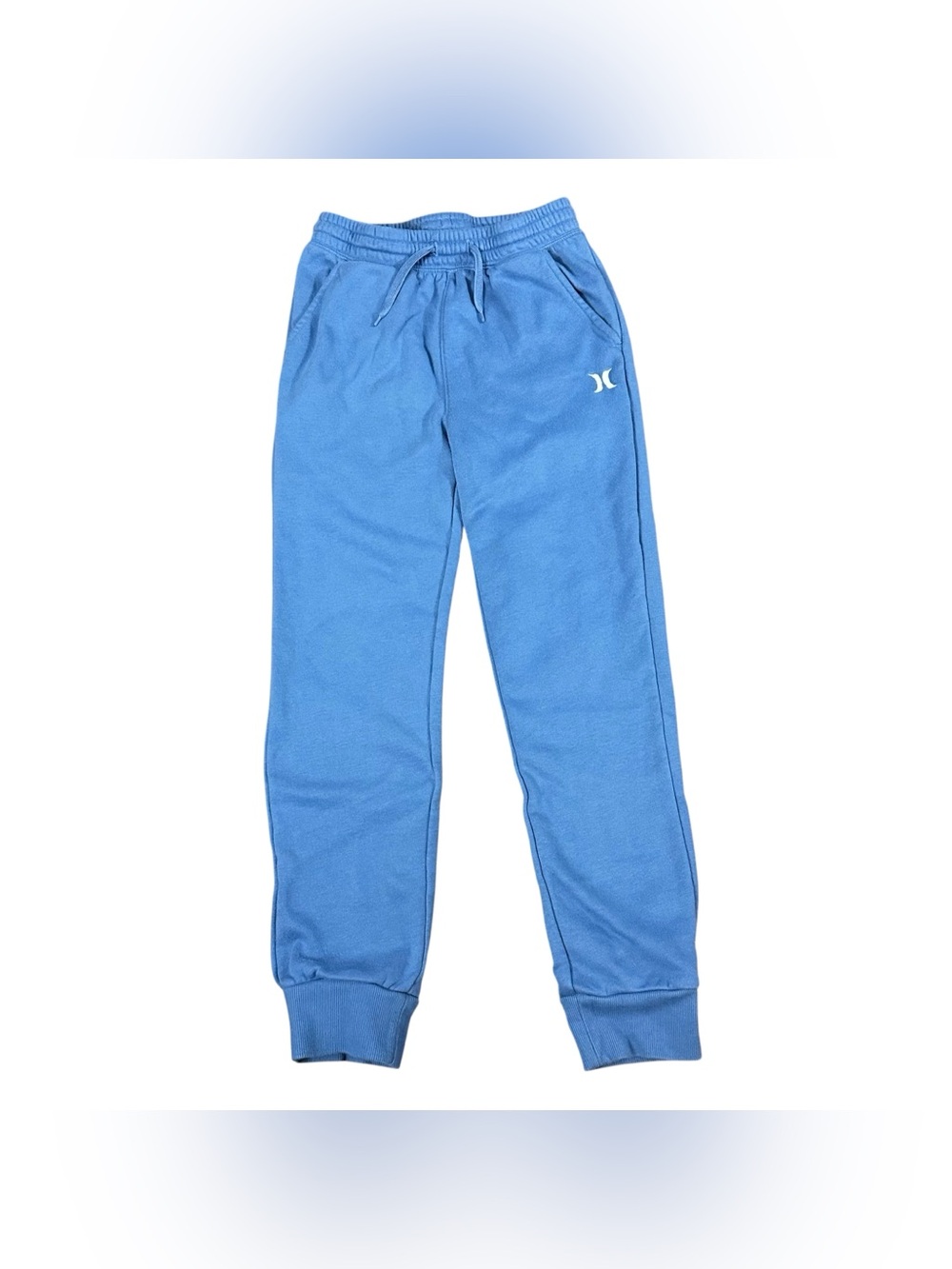 Hurley Kids Youth M 10/12 Blue Fleece Jogger Sweatpants Drawstring Logo